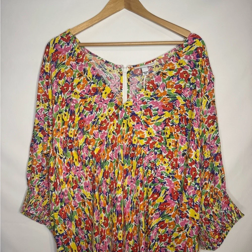 RIXO X Target Multicolor Puff Sleeve Floral Maxi Dress Size 24W/26W - Picture 4 of 7